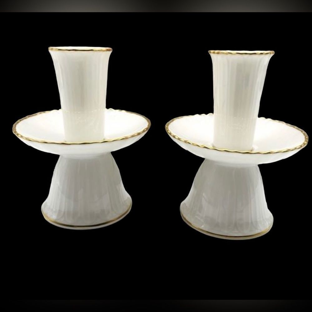 Noritake Ivory China Japan Candlestick Holder 2pc